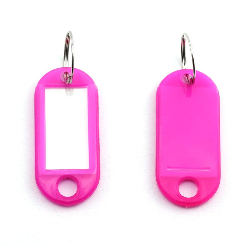 Lind Kitchen 40pcs Rose Red Key Ring Label Tags Plastic Keys Holder and Identifier Name Number Address Information Label Card for Keys ID 5x2.2cm - Image 4